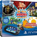 Amazon.de: Sony PlayStation Vita Konsole Wifi + MegaPack Heroes für 124,97€