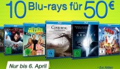 Amazon.de: 10 Blu-rays für 50 EUR (bis 06.04.15)