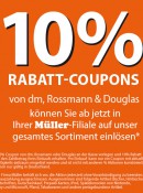 [Info] Müller: 10% Rabattcoupons von dm, Rossmann & Douglas werden wieder akzeptiert!