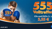 Mueller.de: 555 Volltreffer CDs und DVDs für je 5,55€ bis 26.07.2015