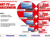 MediaMarkt.de: Smart-TV trifft Sparschein, bis zu 400 € Geschenk-Coupon bis 24.05.2015 erhalten