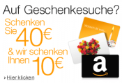 Amazon.de: 40€ Amazon Gutschein kaufen, 10€ Aktionsgutschein erhalten