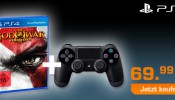 Saturn.de: Late Night Shopping am 02.09.15 – God of War 3 Remastered + PS4 Wireless DualShock 4 Controller für 69,99€ inkl. VSK