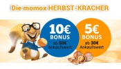 Momox.de: Herbst-Kracher – Jetzt 10 Euro Bonus sichern!