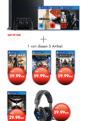 Gamestop.de: PS4 1TB Konsole + God of War III Remastered + Uncharted: The Nathan Drake Collection + The Last of Us: Remastered für 369,99€ inkl. VSK