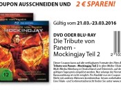 Müller: Die Tribute von  Panem – Mockingjay Teil 2 – 2€ Sparen mit Coupon (21.03. – 23.03.16)