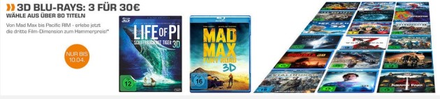 Amazon kontert Saturn.de: 3D Blu-rays – 3 für 30 (Nur bis 10.04.16)