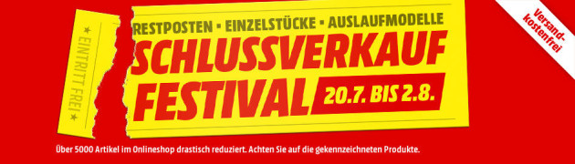 MediaMarkt.de: Schlussverkauf Festival bis 02.08.16 [Blu-ray] inkl. VSK