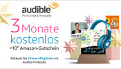 Amazon 10 Euro Gutschein + 3 Monate kostenlos Audible Hörbücher