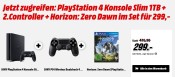 MediaMarkt.de: PS4 Slim 1TB Konsole + 2. Controller + Horizon – Zero Dawn für 299€