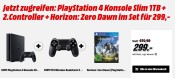 MediaMarkt.de: PS4 Slim 1TB Konsole + 2. Controller + Horizon – Zero Dawn für 299€