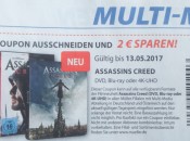 Müller: 2€ Rabatt-Coupon auf ASSASSINS CREED (DVD/BD/4KUHD)