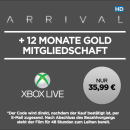 Wuaki.tv: 12 Monate Xbox Live Gold Mitgliedschaft + Arrival (HD) für 35,99€ inkl. VSK