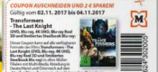 Müller: 2€ Rabatt Coupon auf Transformers – The Last Knight (Alle Formate) 3€ Rabatt Coupon auf u.a. Alien – Covenant, FF8 u.a. bis zum 4.11.17