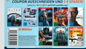 Müller: 3€ Rabatt auf 8 Titel z.B. FF8, Alien- Convenant, SPLIT, Guardians of the Galaxy 2 usw. bis 18.11.17