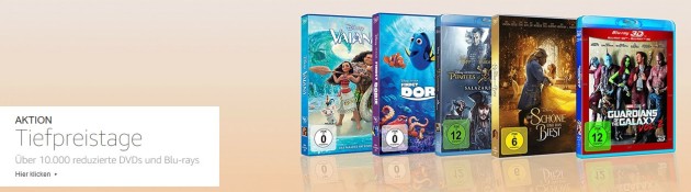 Amazon.de: Tiefpreistage – über 10.000 reduzierte Blu-rays und DVDs (bis 17.12.17)