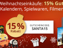 Hugendubel.de: 15% Rabatt auf Kalender, Spielwaren, Filme u.v.m. sichern (bis 11.12.17)