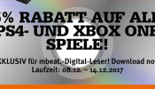 Mueller.de: 15% Rabatt auf alle PS4 und Xbox One Spiele (bis 14.12.17) für mbeat.Digital Leser!