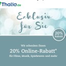 Thalia.de: 20% Online-Gutschein auf alles für Neukunden