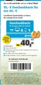 Conrad.de: 50€ Conrad Geschenkkarte für 40€ kaufen (offline am 29.03. + 31.03.2018)