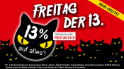 Weltbild.de: Freitag der 13. – 13% Rabatt auf alles!* (bis 15.04.18)