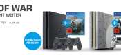 Saturn.de: God of War Angebote z.B. PS4 1 TB inkl. God of War und 2 x DUALSHOCK®4 Wireless-Controller für 299€ + VSK