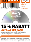 Mueller.de: 15% Gutschein auf alle Blu-rays bis 17.05.18