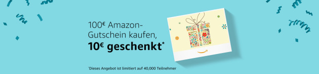 Amazon.de: Prime Day – 10€ Aktionsgutschein geschenkt beim Kauf eines 100€ Amazon-Gutscheins