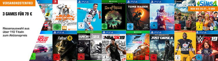 Amazon kontert MediaMarkt.de & Saturn.de: 3 Spiele für 49€, 79€ oder 111€