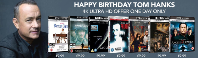 Zoom.co.uk: Tom Hanks UHD Blu-rays für je 10,26€ + VSK