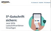 Amazon.de: 5€ Aktions-Gutschein für das Hinzufügen des SEPA Lastschriftverfahrens