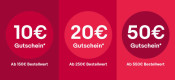 Ebay.de: Gutschein Aktion – 10€ ab 150€, 20€ ab 250€ und 50€ ab 550€