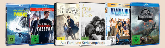 Amazon.de: Neue Überraschungsangebote u.a. Film- und Serienschnäppchen & 4 Filme für 22€ (bis 18.11.2019)