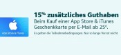 Amazon.de: Geschenkkarte für App Store & iTunes +15% Bonusguthaben ab 25€ Bestellwert