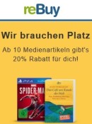 Rebuy.de: 20% Rabatt ab 10 Medienartikeln (ohne MBW)