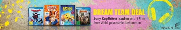 Amazon.de: Dream Team Deal – Sony Kopfhörer kaufen und eine Blu-ray / DVD geschenkt bekommen