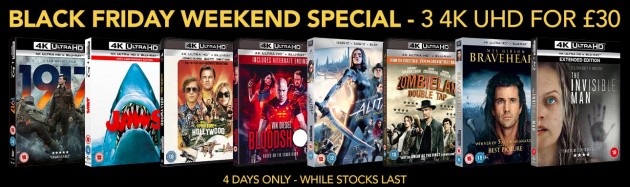 Zoom.co.uk: Black Friday Weekend Special – 4K UHD Blu-rays für 33,60€ + VSK