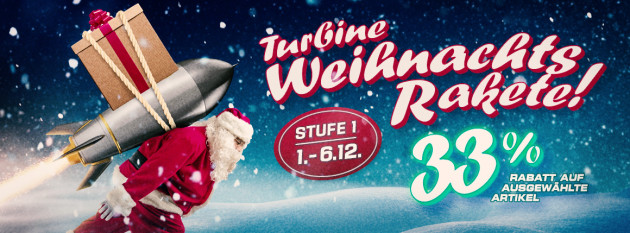 Turbine-Shop: Weihnachtsaktion 2020 Woche 1 – 33% auf ausgewählte Artikel (bis 06.12.20)