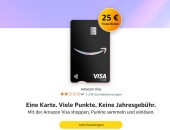 Amazon.de: Kostenlose Amazon.de Visa-Karte mit bis zu 40€ Treue-Bonus