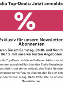 Thalia.de: Thalia Top-Deals exklusiv für Newsletter Abonnenten 05. und 06. Oktober