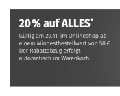 Mueller.de: 20% auf alles (inklusive Filme, Musik, Spielzeug) NUR HEUTE am 29. November